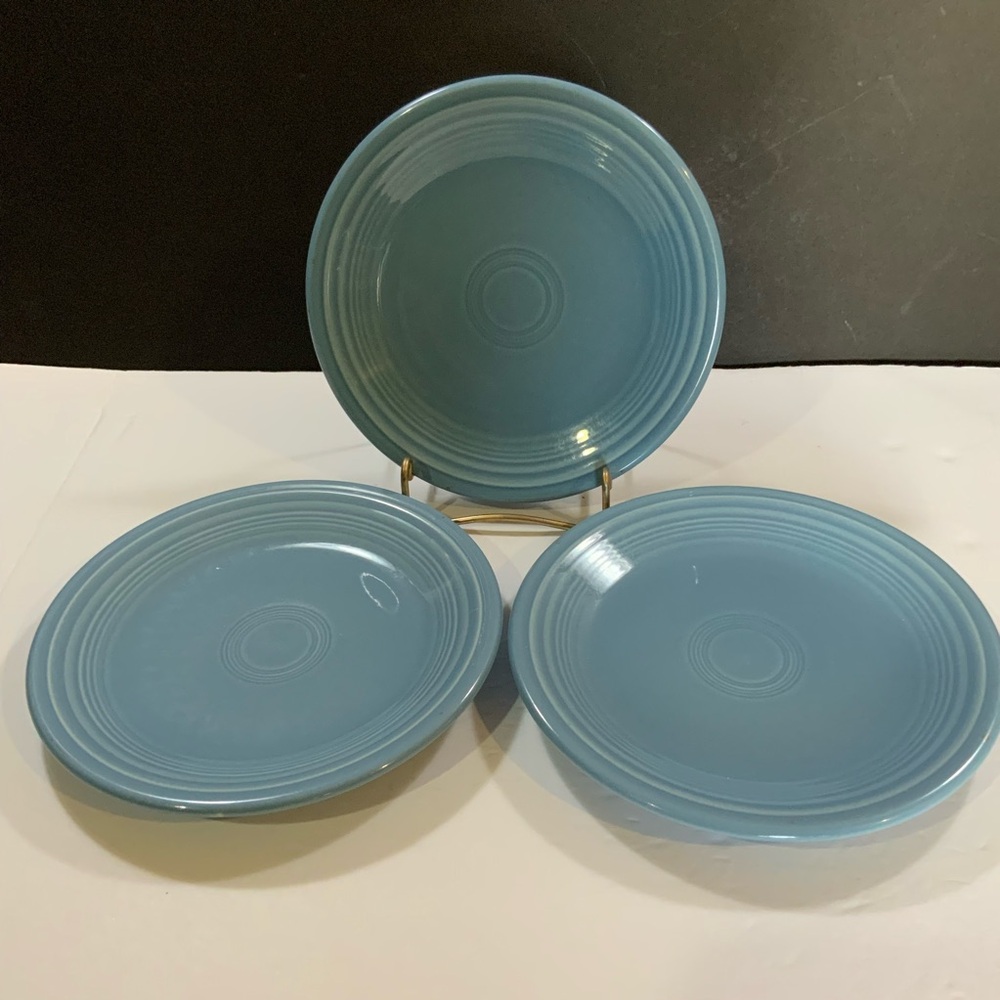 Fiesta Periwinkle Salad Plate 7 1/4-inch Set of 3 Blue Homer Laughlin Vintage
